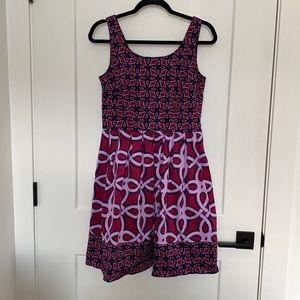 Taylor Purple Patterned Sleeveless Dress